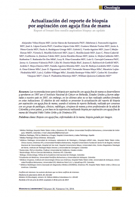 Actualización del reporte de biopsia por aspiración con aguja fina de mama